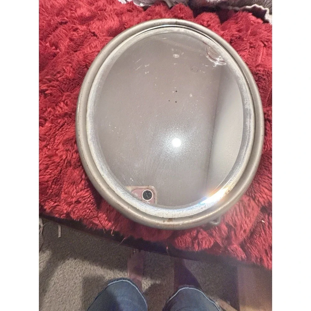 VTG Silver Toned Beveled Mirror With Wired Stand For Table Top 7x6 (see desc)